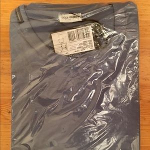 DOLCE & GABBANA CALCIO BLUE ROUND NECK TEE